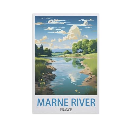 Marne Fluss Frankreich，Puzzle 1000 Teile Erwachsene Kinde Spaß Lernspielzeug Geschenke（75x50cm）-N16 von YYNFHCBS