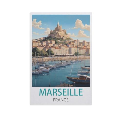 Marseille Frankreich，Puzzles 1000 Teile für Erwachsene, Klassische Puzzle Jungen Mädchen Puzzle für Kinder Teenager Lernspiel Spielzeug（38x26cm）-K83 von YYNFHCBS