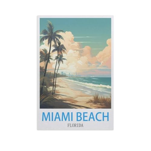 Miami Beach, Florida，1000 Piece Puzzles Für Kid Adult Toy Geschenk DIY Game（38x26cm）-H33 von YYNFHCBS