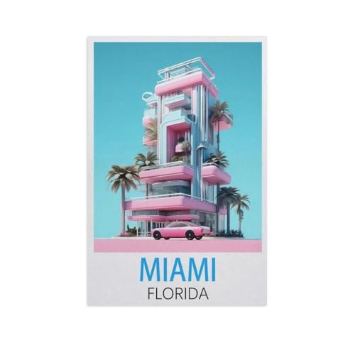 Miami Florida，1000 Stück Erwachsene Holz Landschaft Puzzles Für Kinder Lernspielzeug Geschenke（75x50cm）-L69 von YYNFHCBS