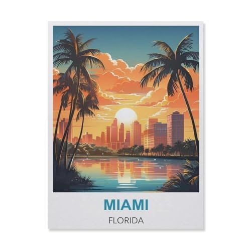 Miami Florida，1000 Teile Puzzle Erwachsene Dekompressionsspielzeug Erwachsene Ideales Pädagogisches Puzzle Erwachsene Spiele Geschenk（38x26cm）-D60 von YYNFHCBS