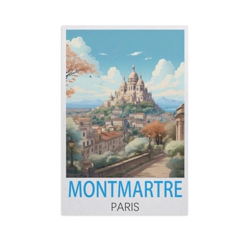Montmartre Paris，Puzzle 1000 Teile Erwachsene Kinde Spaß Lernspielzeug Geschenke（38x26cm）-L70 von YYNFHCBS