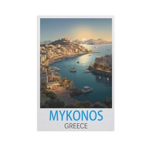 Mykonos Griechenland，Puzzles 1000 Teile für Erwachsene, Klassische Puzzle Kinder Puzzle Herausfordernde Und Schwierige Rätsel für Erwachsene Und Jugendliche（38x26cm）-M98 von YYNFHCBS