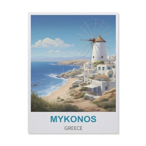 Mykonos Griechenland，Puzzles 1000 Teile für Erwachsene, Klassische Puzzle Teenager Puzzle Perfektes Pädagogisches Geschenk für Jungen Und Mädchen（75x50cm）-B34 von YYNFHCBS