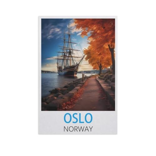 Oslo Norwegen，Puzzle 1000 Teile Holz Puzzle Erwachsene Kinder Lernspielzeug Familie Dekompressionsspiel（75x50cm）-L60 von YYNFHCBS