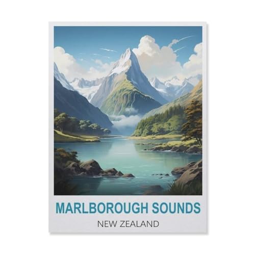 Papier Jigsaw Puzzle 1000 Stück，Marlborough Sounds Neuseeland，Erwachsene Kinder Spielzeug Dekompressionsspiel（38x26cm）-A11 von YYNFHCBS