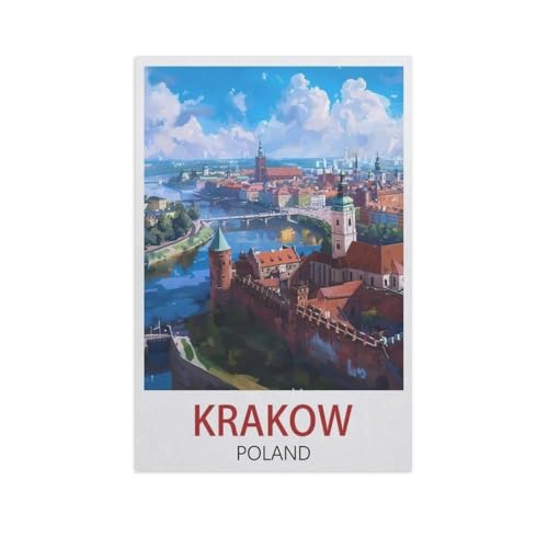 Papier Puzzle 1000 Stück，Krakau Polen，Erwachsene Kinder Spielzeug Dekompression Spiel（38x26cm）-J58 von YYNFHCBS