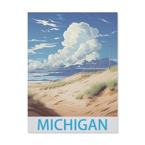 Papier Puzzle 1000 Stück，Michigan，Erwachsene Kinder Spielzeug Dekompression Spiel（38x26cm）-C98 von YYNFHCBS