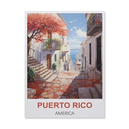 Papier Puzzle 1000 Stück，Puerto Rico Amerikanisch，Erwachsene Kinder Spielzeug Dekompression Spiel（38x26cm）-A79 von YYNFHCBS