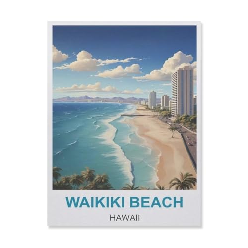 Papier Puzzle 1000 Stück，Waikiki Beach Hawaii，Erwachsene Kinder Spielzeug Dekompression Spiel（38x26cm）-B52 von YYNFHCBS