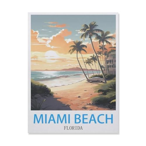 Papier Puzzle Puzzle 1000 Stück，Miami Beach Florida，Puzzles Lernspielzeug Für Erwachsene Geburtstagsgeschenk Home Decoration（38x26cm）-E66 von YYNFHCBS