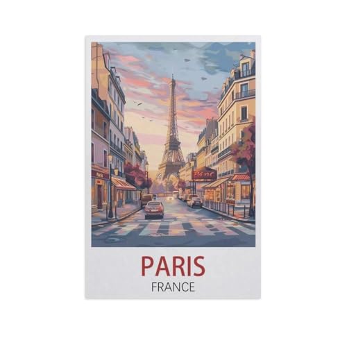 Paris Frankreich，Puzzle 1000 Teile Holz Puzzle Geeignet Für Erwachsene Kinder Familien Stressabbau Puzzlespiele（75x50cm）-J44 von YYNFHCBS