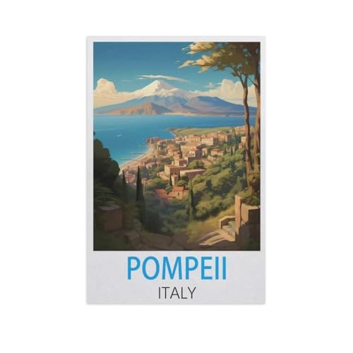 Pompeji Italien，Puzzle 1000 Teile Holz Puzzle Geeignet Für Erwachsene Kinder Familien Stressabbau Puzzlespiele（75x50cm）-L63 von YYNFHCBS
