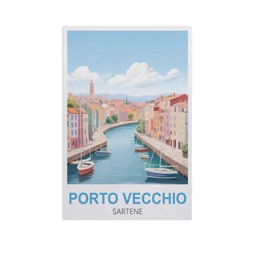 Porto-Vecchio Sartène，Puzzles 1000 Teile für Erwachsene, Klassische Puzzle Kinder Puzzle Herausfordernde Und Schwierige Rätsel für Erwachsene Und Jugendliche（38x26cm）-M31 von YYNFHCBS