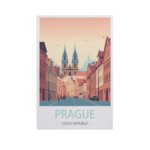 Prag, Tschechien，1000 Stück Erwachsene Holz Landschaft Puzzles Für Kinder Lernspielzeug Geschenke（75x50cm）-I4 von YYNFHCBS