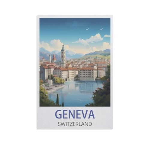 Puzzel Für Erwachsene Jigsaw Puzzle 1000，Genf Schweiz，DIY Papier Puzzle Einzigartiges Geschenk Wohnkultur Stil（50x70cm）-K56 von YYNFHCBS