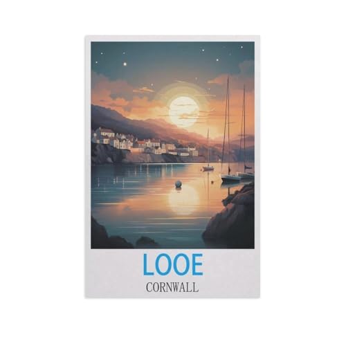 Puzzel Für Erwachsene Jigsaw Puzzle 1000，Looe Cornwall，DIY Holz Puzzle Einzigartiges Geschenk Wohnkultur Stil（75x50cm）-M2 von YYNFHCBS