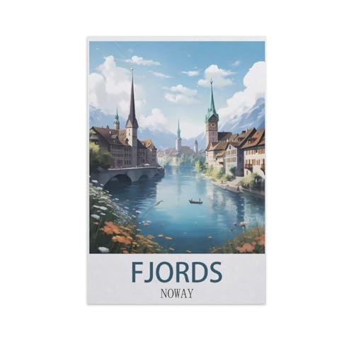 Puzzle，Fjorde, Norwegen，Für Kinder Und Erwachsene Holz Personalisiertes Puzzle-Spaß-Spiel 1000pcs（75x50cm）-I27 von YYNFHCBS