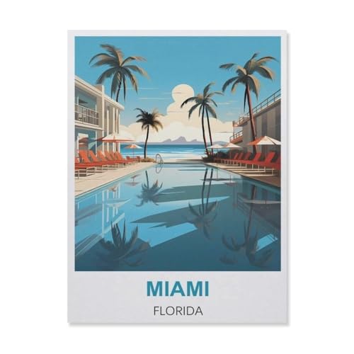 Puzzle，Miami Florida，Für Kinder Und Erwachsene Papier Personalisiertes Puzzle-Spaß-Spiel 1000pcs（38x26cm）-A94 von YYNFHCBS