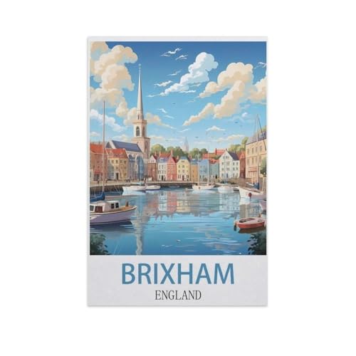 Puzzle 1000 Stück，Brixham, England，Für Holz Erwachsene Spielzeug Dekompression Spiel（75x50cm）-I22 von YYNFHCBS