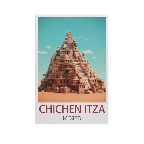 Puzzle 1000 Stück，Chichén Itzá Mexiko，Papier Adult Toys Dekompression Spiel（38x26cm）-L8 von YYNFHCBS