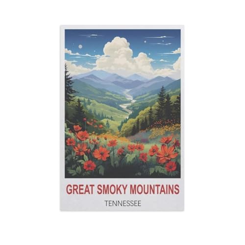 Puzzle 1000 Stück，Great Smoky Mountains, Tennessee，Papier Kinderspielzeug Dekompression Spiel（38x26cm）-M48 von YYNFHCBS