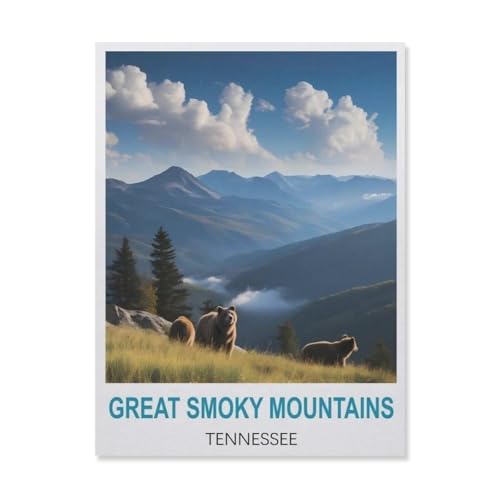 Puzzle 1000 Stück，Great Smoky Mountains Tennessee，Für Papier Erwachsene Spielzeug Dekompression Spiel（38x26cm）-B62 von YYNFHCBS