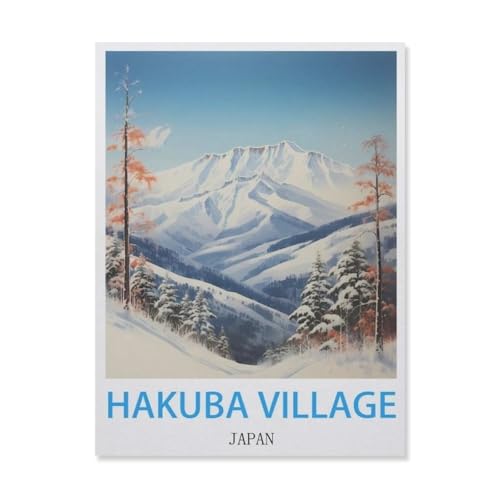 Puzzle 1000 Stück，Hakuba Village Japan，Holz Kinderspielzeug Dekompression Spiel（75x50cm）-F15 von YYNFHCBS