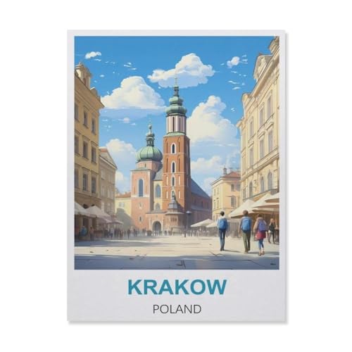 Puzzle 1000 Stück，Krakau Polen，Holz Adult Toys Dekompression Spiel（75x50cm）-A10 von YYNFHCBS