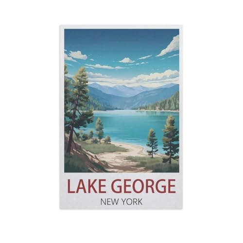 Puzzle 1000 Stück，Lake George New York，Für Holz Erwachsene Spielzeug Dekompression Spiel（75x50cm）-L14 von YYNFHCBS