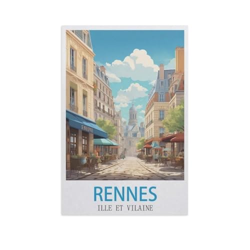 Puzzle 1000 Stück，Rennes Ille-et-Vilaine，Klassische Puzzle 3D Puzzle DIY Kit Papier Spielzeug Einzigartiges Geschenk Wohnkultur（38x26cm）-M12 von YYNFHCBS