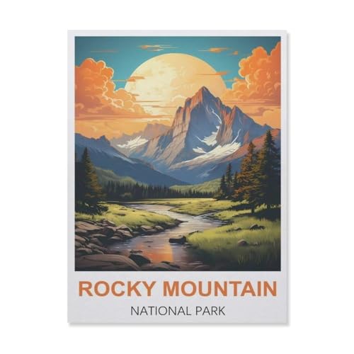 Puzzle 1000 Stück，Rocky Mountain Nationalpark，Papier Adult Toys Dekompression Spiel（38x26cm）-D2 von YYNFHCBS