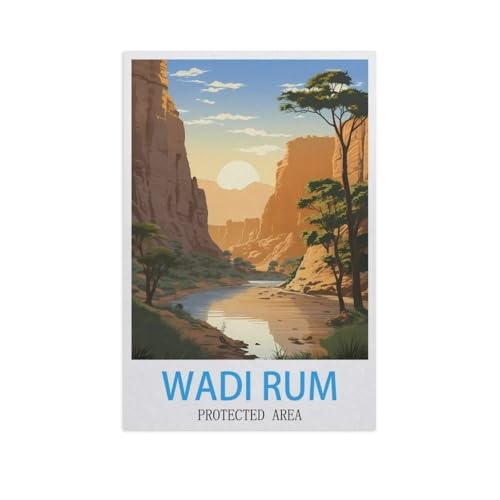 Puzzle 1000 Stück，Wadi Rum Protected Area，Klassische Puzzle 3D Puzzle DIY Kit Papier Spielzeug Einzigartiges Geschenk Wohnkultur（38x26cm）-H74 von YYNFHCBS