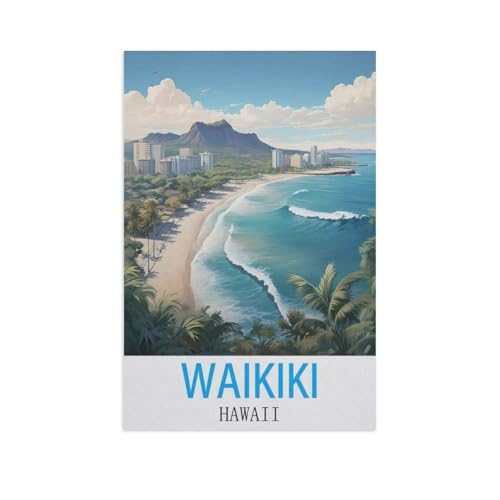 Puzzle 1000 Stück，Waikiki Hawaii，Papier Adult Toys Dekompression Spiel（38x26cm）-L81 von YYNFHCBS