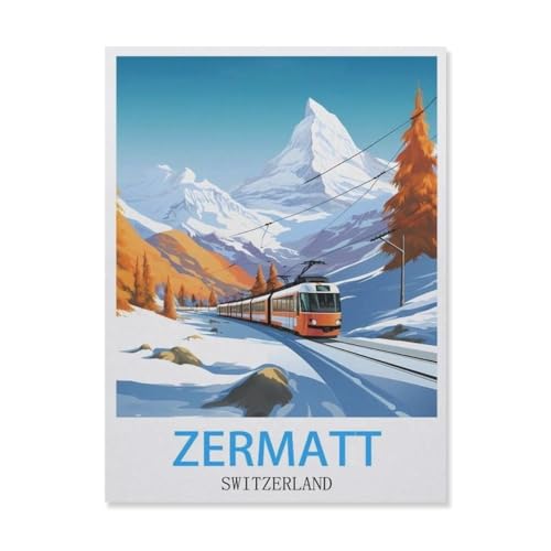Puzzle 1000 Stück，Zermatt die Schweiz，Für Papier Erwachsene Spielzeug Dekompression Spiel（50x70cm）-F100 von YYNFHCBS