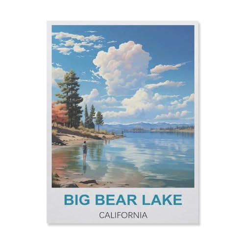 Puzzle 1000 Teile，Big Bear Lake Kalifornien，Papier Kinder Wiedergeboren Dekompressionsspiel（38x26cm）-B66 von YYNFHCBS