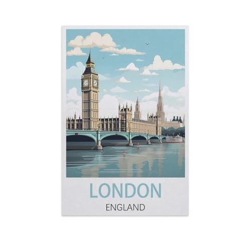 Puzzle 1000 Teile，London, England，Holz Adult Toys Dekompressionsspiel（75x50cm）-I96 von YYNFHCBS