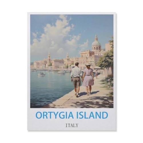 Puzzle 1000 Teile，Ortygia Insel Italien，Papier Adult Toys Dekompressionsspiel（38x26cm）-E55 von YYNFHCBS