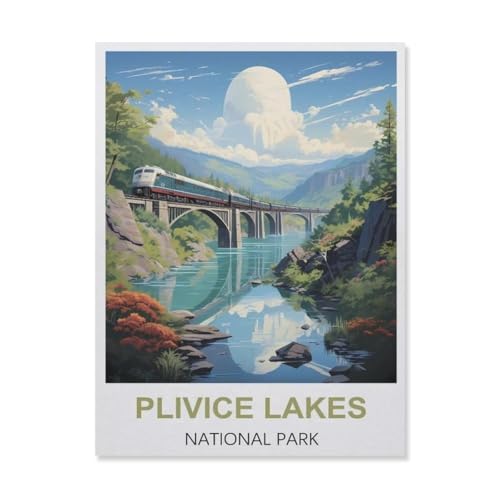 Puzzle 1000 Teile，Plitvice Seen Kroatien，Holz Kinder Wiedergeboren Dekompressionsspiel（75x50cm）-D12 von YYNFHCBS
