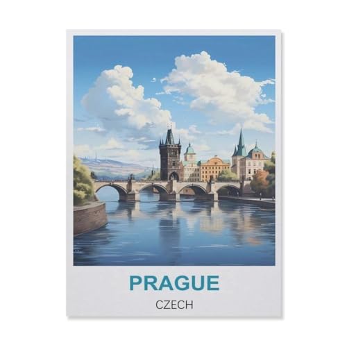 Puzzle 1000 Teile，Prag Tschechien，DIY Handwerk Geschenk（38x26cm）-B85 von YYNFHCBS