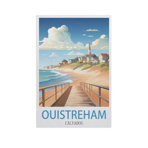 Puzzle 1000 Teile DIY Holz Puzzle，Ouistreham Calvados，Freizeit Creative Kreuzworträtsel Spiel Kind Puzzle Spielzeug Geburtstag Festival Einzigartiges Geschenk（75x50cm）-M17 von YYNFHCBS