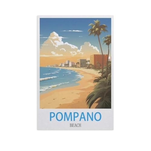 Puzzle 1000 Teile DIY Holz Puzzle，Pompano Beach，Freizeit Creative Kreuzworträtsel Spiel Kind Puzzle Spielzeug Geburtstag Festival Einzigartiges Geschenk（75x50cm）-H79 von YYNFHCBS