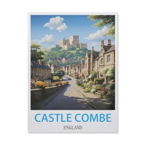 Puzzle 1000 Teile Erwachsene，Castle Combe England，Holz Puzzle（75x50cm）-G92 von YYNFHCBS
