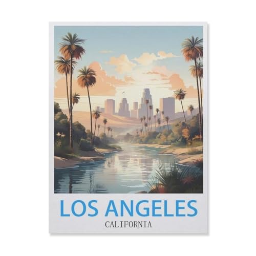 Puzzle 1000 Teile Erwachsene，Los Angeles Kalifornien，Holz Puzzle（75x50cm）-E70 von YYNFHCBS