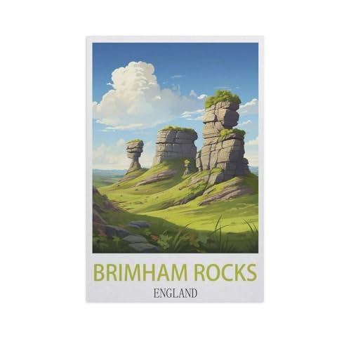 Puzzle 1000 Teile Erwachsene Puzzle Holz Puzzle Klassisches 3D Puzzle，Brimham Rocks, England，DIY Collectibles Moderne Wohnkultur（75x50cm）-J24 von YYNFHCBS
