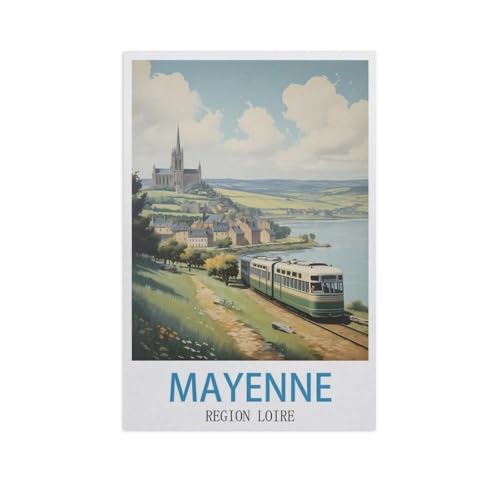 Puzzle 1000 Teile Erwachsene Puzzle Holz Puzzle Klassisches 3D Puzzle，Mayenne Region Loire，DIY Collectibles Moderne Wohnkultur（75x50cm）-M16 von YYNFHCBS