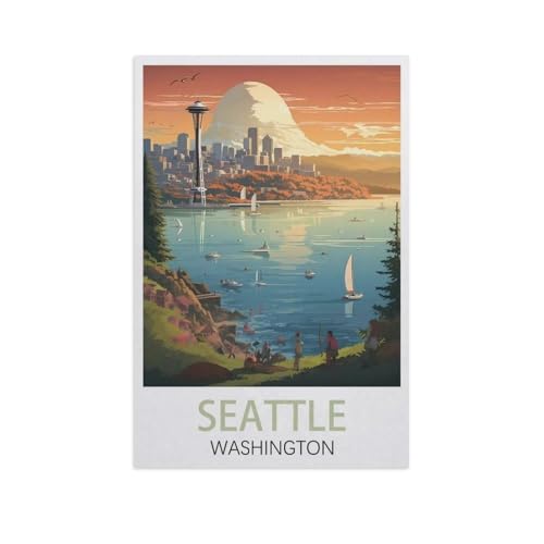 Puzzle 1000 Teile Erwachsene Puzzle Holz Puzzle Klassisches 3D Puzzle，Seattle Washington，DIY Collectibles Moderne Wohnkultur（75x50cm）-K70 von YYNFHCBS