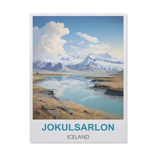 Puzzle 1000 Teile Holz，Jökulsárlón Island，Dekompression Der Erwachsenen，Kinderpuzzle Spiele Ab 8 Jahren, Spielzeug Für Mädchen Jungen Teenager（75x50cm）-C63 von YYNFHCBS