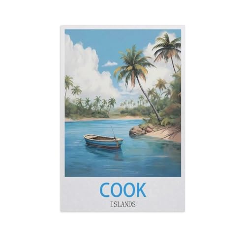 Puzzle 1000 Teile Landschaft Erwachsene Puzzle Holz Puzzle 3D Klassisches Puzzle，Cook Islands，DIY Moderne Kunst Hauptdekor（75x50cm）-H70 von YYNFHCBS