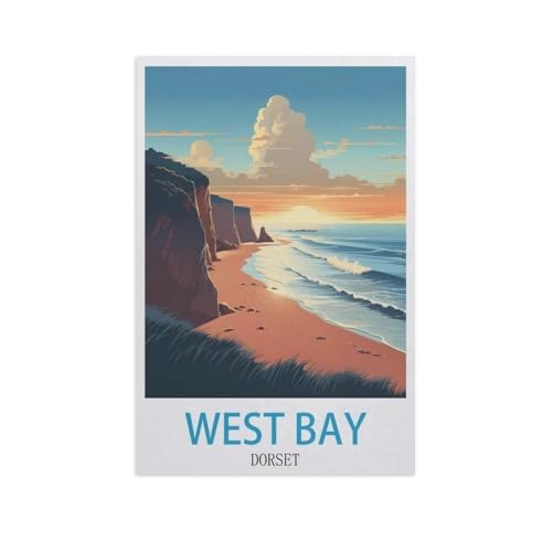 Puzzle 1000 Teile Landschaft Erwachsene Puzzle Holz Puzzle 3D Klassisches Puzzle，West Bay Dorset，DIY Moderne Kunst Hauptdekor（75x50cm）-M81 von YYNFHCBS
